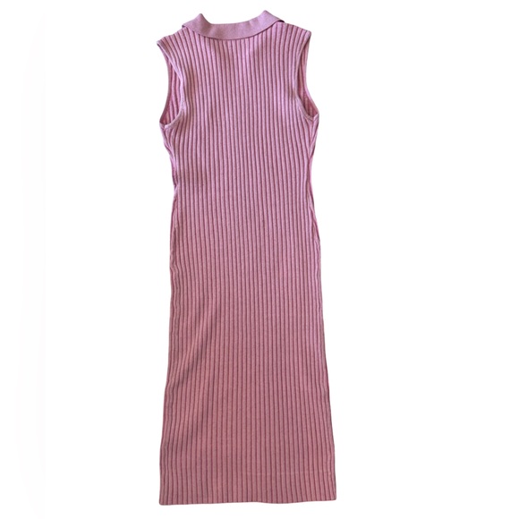 Steve Madden Ribbed Pink Midi Sleeveless Sweater Dress Large - Picture 11 of 13